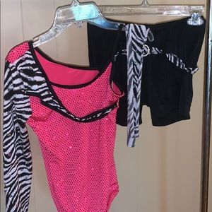 sequence leotard with booty shorts - acro